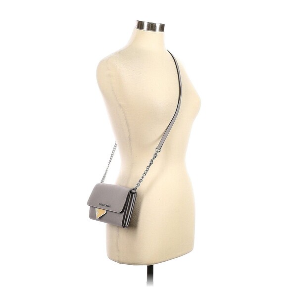 MICHAEL KORS Jet Set Travel Pearl Grey Leather Phone Crossbody Bag - Picture 2 of 10